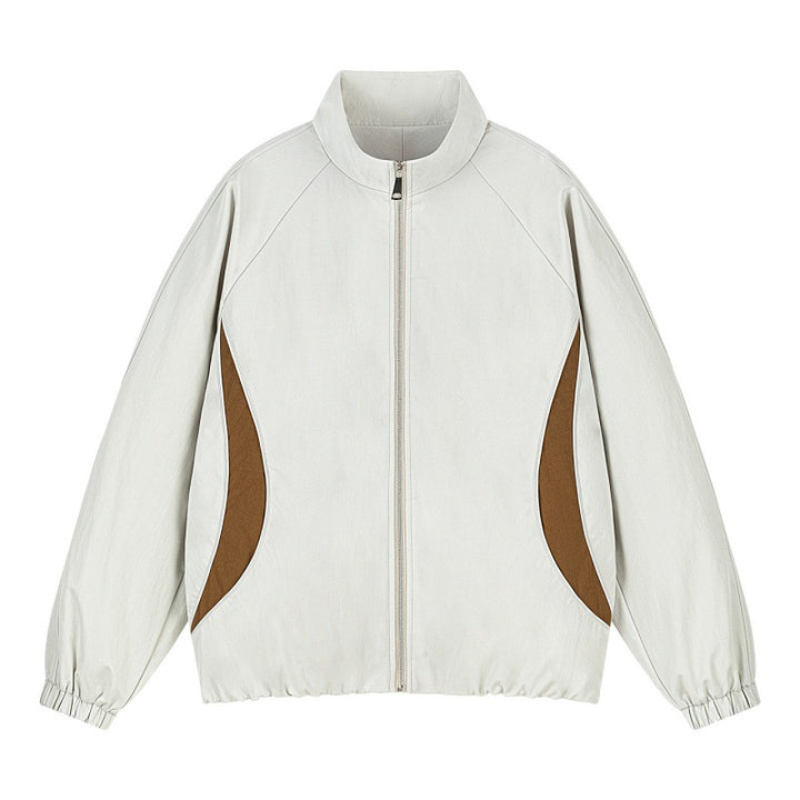 Herren Leichte Oversize Freizeitjacke mit Stehkragen, elastischem Saum und kontrastseiteneinsätzen Echoarchiv