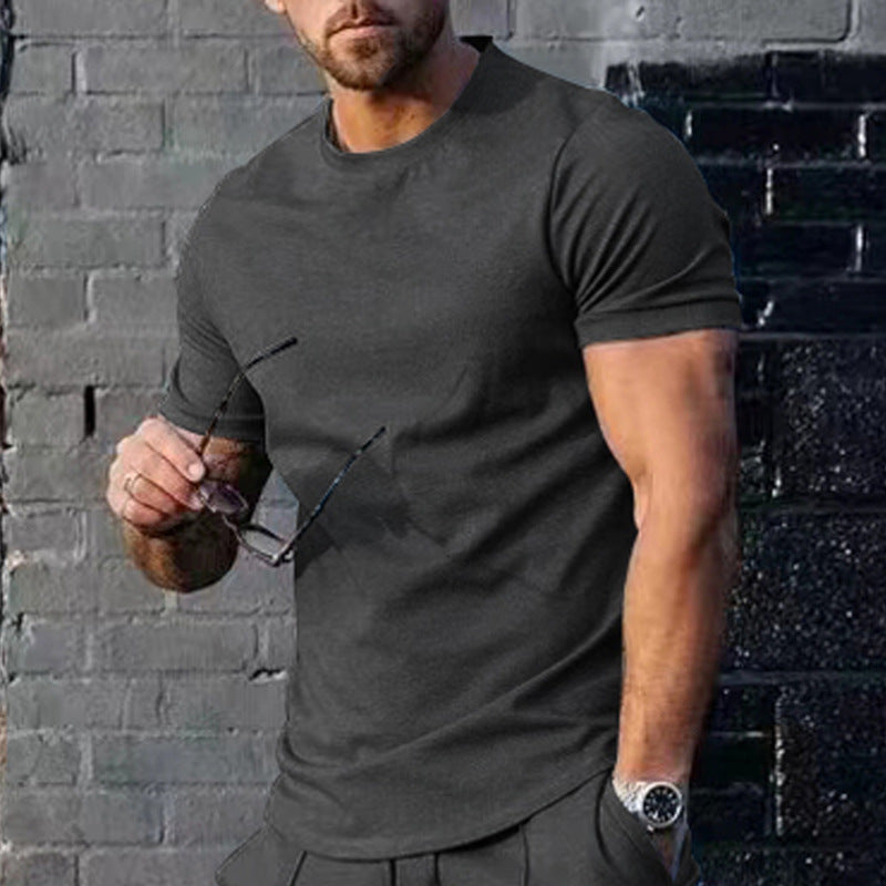 Herren Basic Rundhals-T-Shirt aus atmungsaktiver Baumwolle Echoarchiv