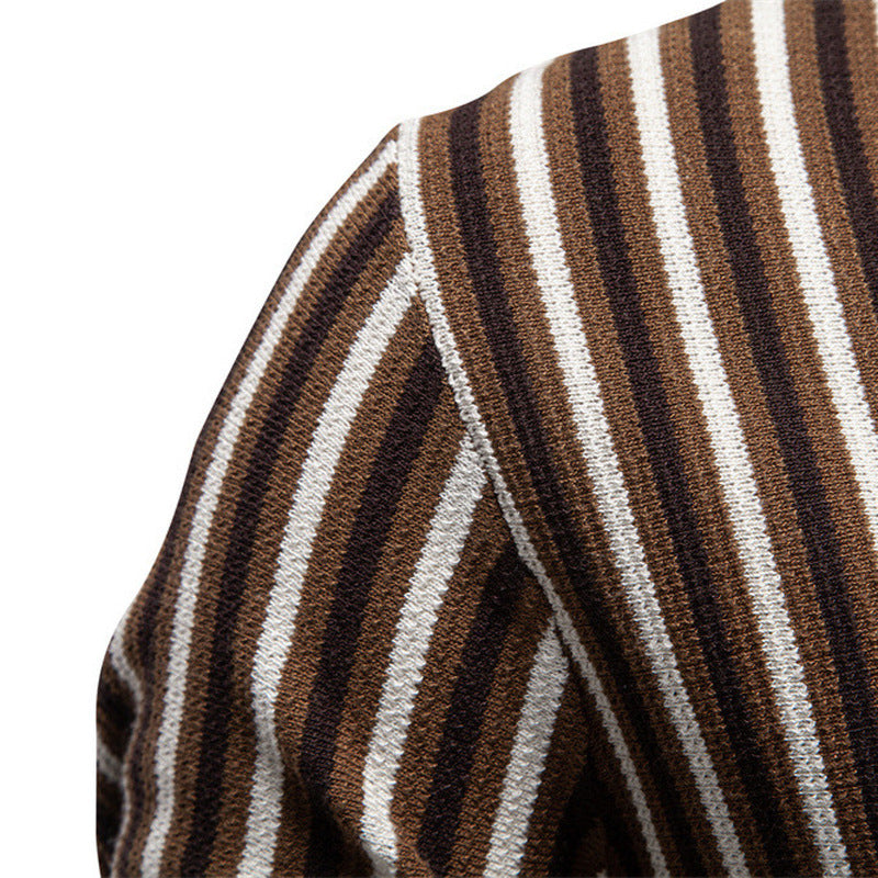 Herren nan gestreiftes Strickpoloshirt kurzarm aus feiner Baumwollmischung mit Polokragen und Rippbündchen Echo Archiv