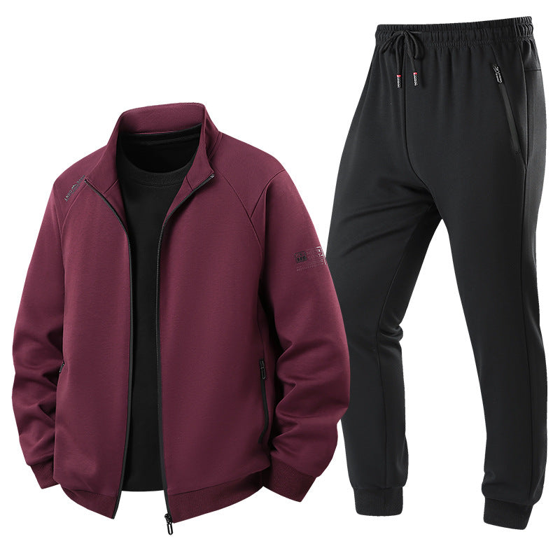 Herren Leichter Freizeit-Trainingsanzug-Set mit Reißverschlussjacke, elastischer Bund & Reißverschlusstaschen Echoarchiv