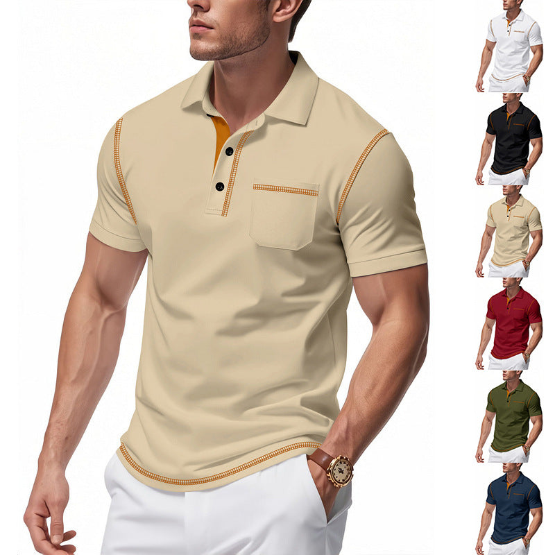 Herren Polo-Shirt mit kontrastierendem Kragen und modischem Schnitt Echoarchiv