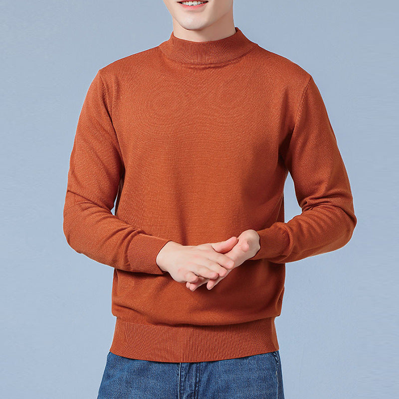 Herren Feiner Mockneck-Pullover aus hochwertigem Feinstrick mit gerippten Abschlüssen Echoarchiv