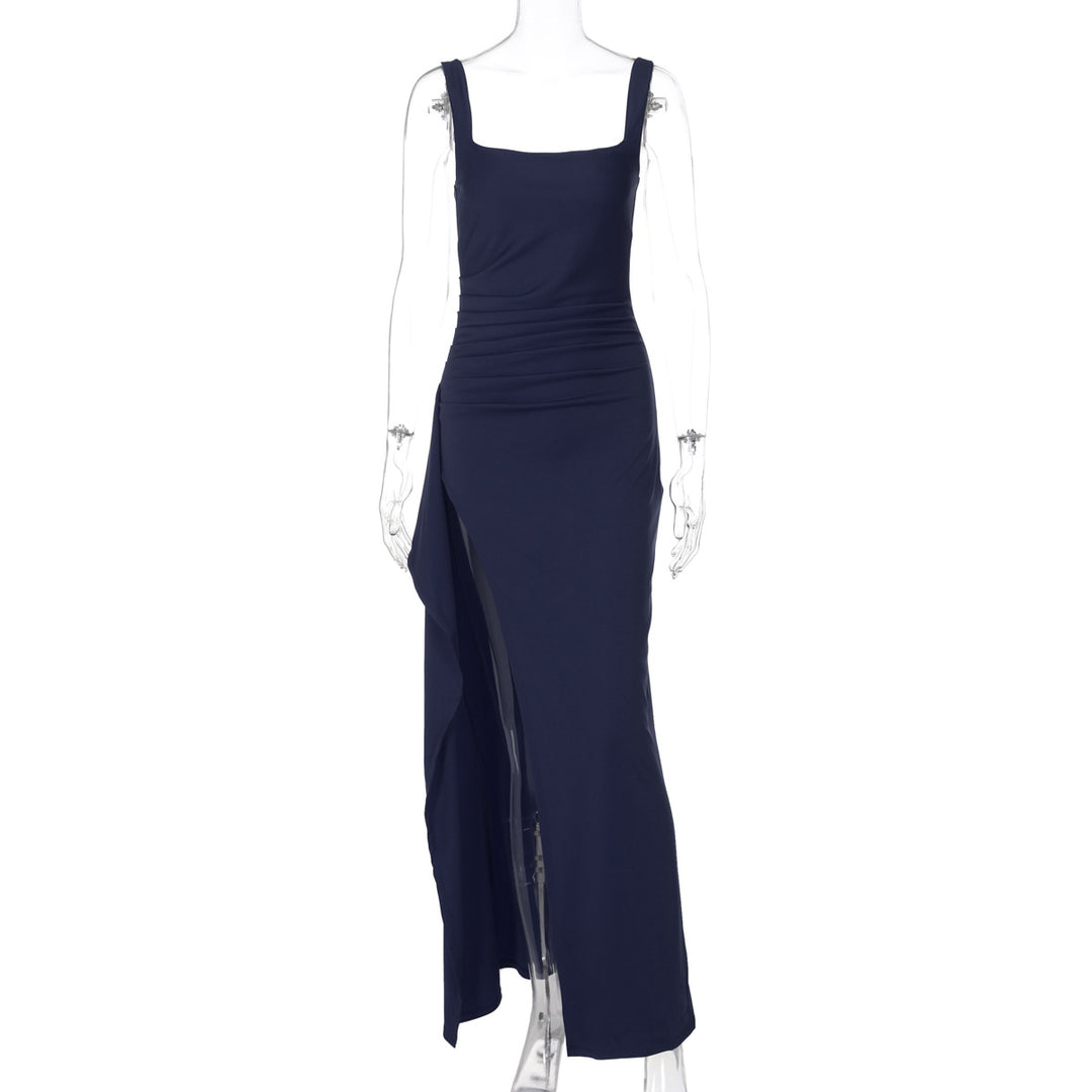 Damen elegantes Maxikleid mit seitlichem Schlitz und Röschendetails Echo Archiv