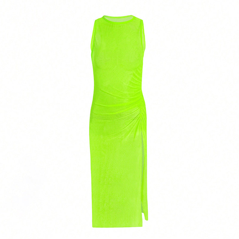 Damen knielanges Kleid mit asymmetrischem Schnitt und raffinierten Drapierungen Echo Archiv