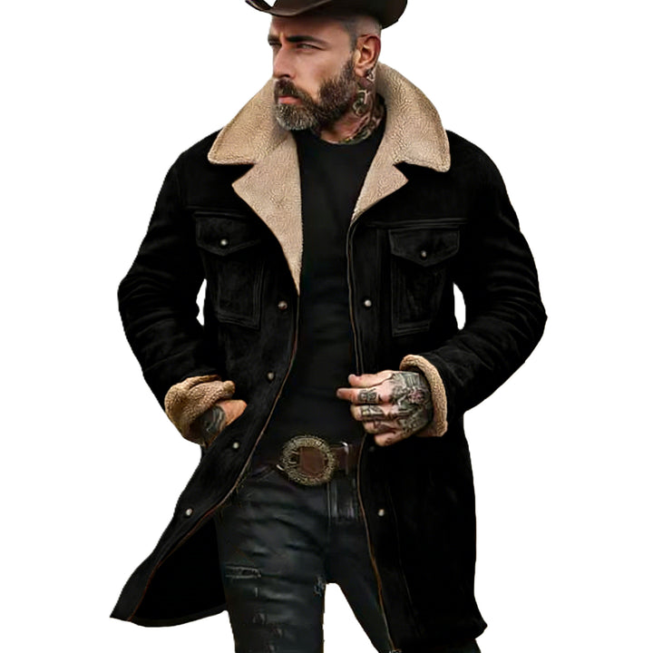 Herren Pilotenjacke aus Velourslederoptik mit Teddyfellinnenfutter und Reverskragen Echoarchiv
