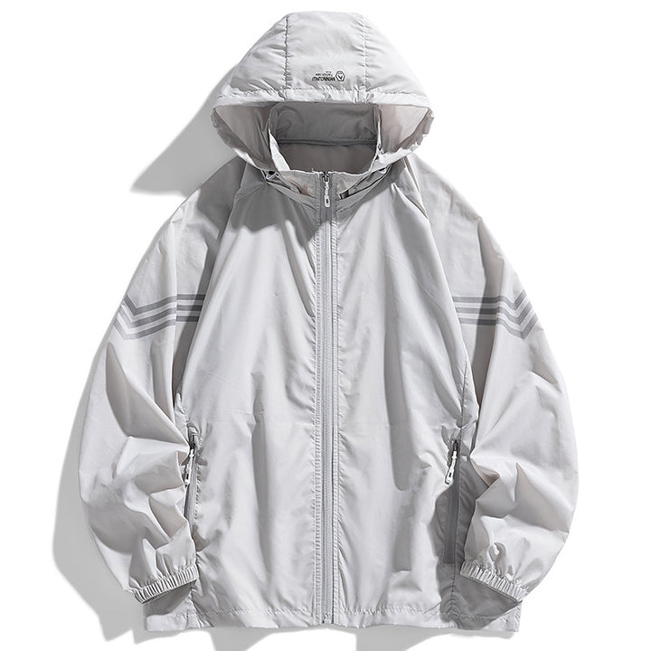Herren Leichte Windbreakerjacke mit Kapuze und praktischen Taschen Echo Archiv