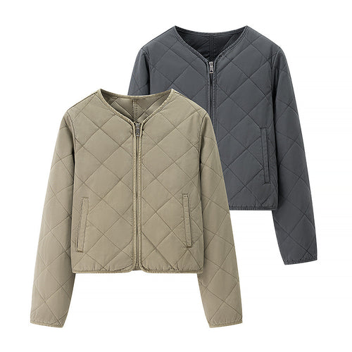 Damen Leichte gesteppte Kurzjacke mit Rundhalsausschnitt, durchgehendem Reißverschluss und dezenter Taillenlänge Echo Archiv