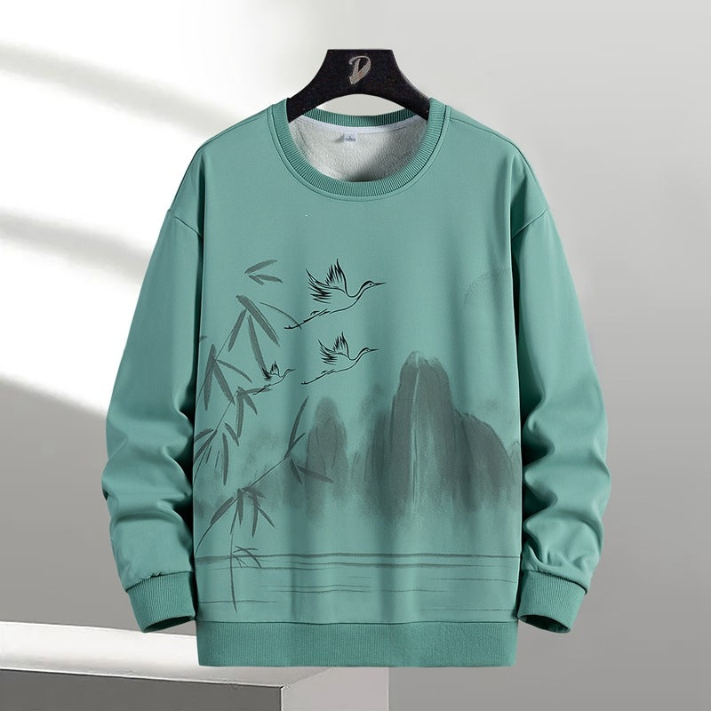 Unisex Oversize‑Sweatshirt mit Pinsel‑Print & geripptem Saum Echoarchiv