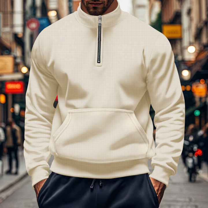 Herren sportlicher Pullover mit halbem Reißverschluss Echoarchiv