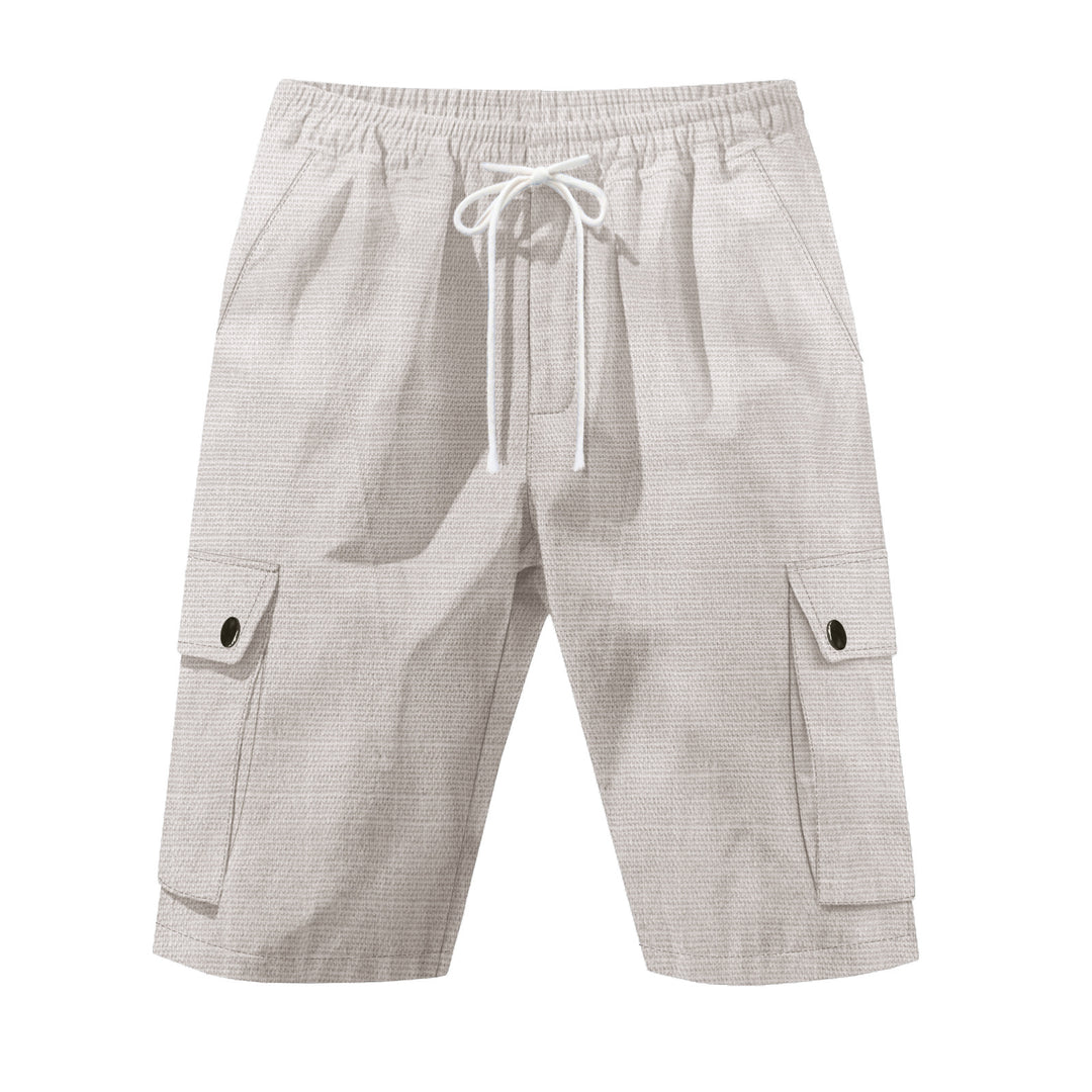 Herren nan utilitarische Cargo-Shorts mit Elastikbund, Tunnelzug und aufgesetzten Klappentaschen Echo Archiv