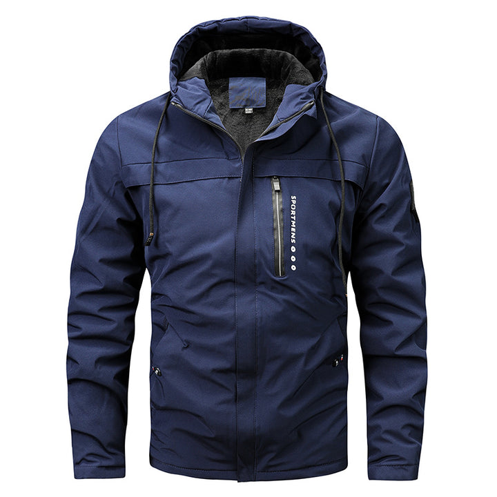 Herren nan winddichte Softshelljacke mit verstellbarer Kapuze, Fleece-Innenfutter und verdeckten Reißverschlusstaschen Echo Archiv
