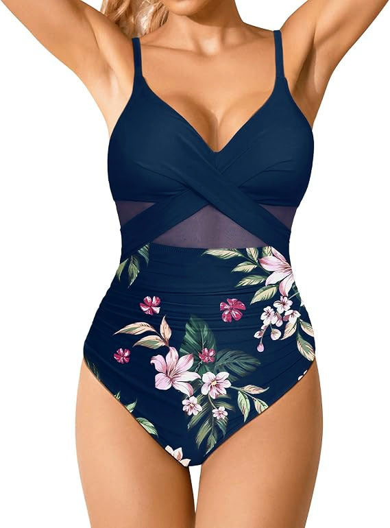 Damen Eleganter Einteiler mit raffiniertem Wickel-Design Echo Archiv