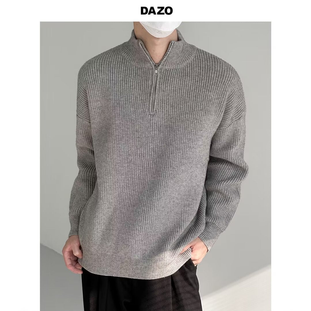 Herren Hochwertiger Pullover mit Reißverschluss Echoarchiv