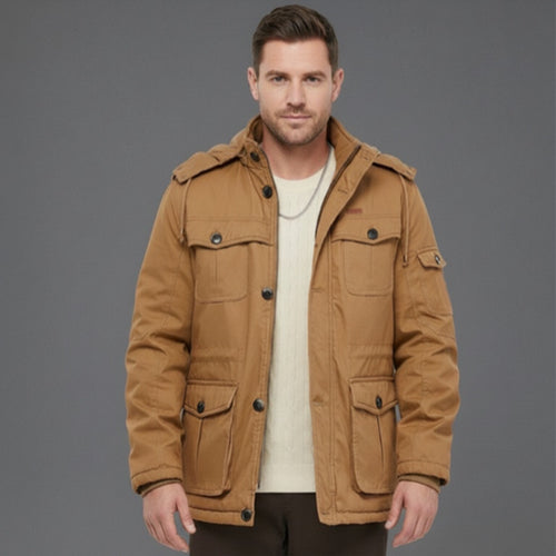 Herren Wattierte Winterparka mit Kapuze und multifunktionalen Taschen Echo Archiv