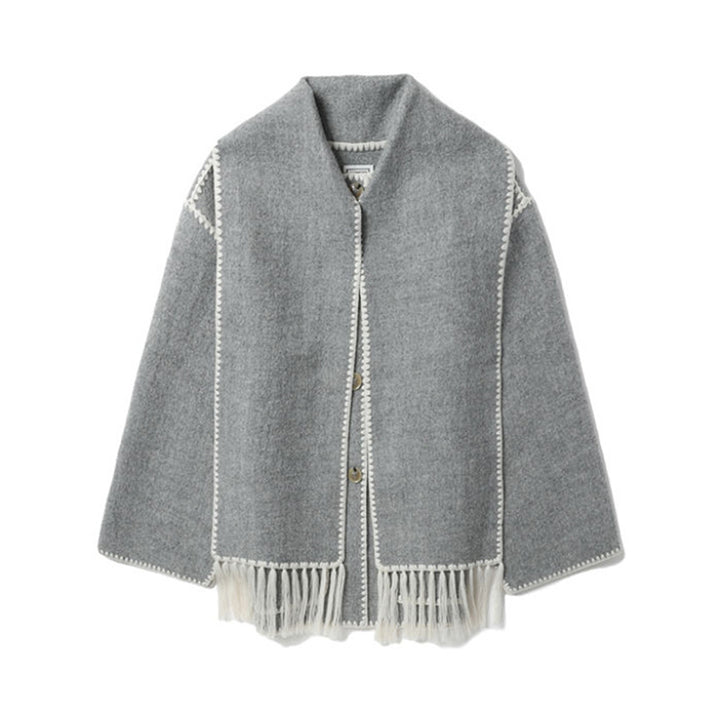 Damen Elegante und komfortable Wolle-Mantel Echo Archiv