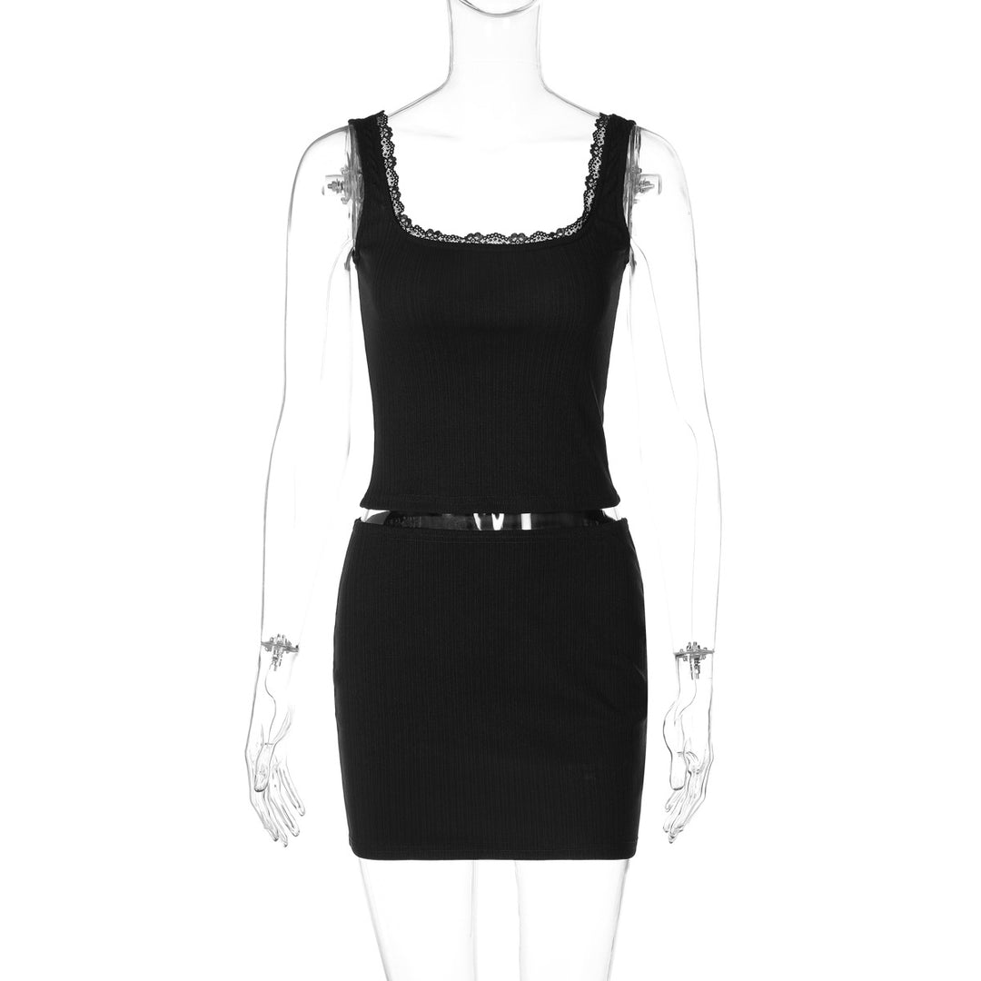 Damen Slim Fit Kleid mit Spitzenakzenten Echo Archiv
