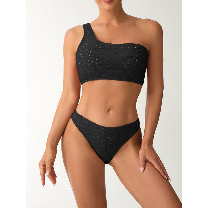Damen Einseitiger Bikini mit elegantem Rippendesign und verstellbaren Trägern Echo Archiv