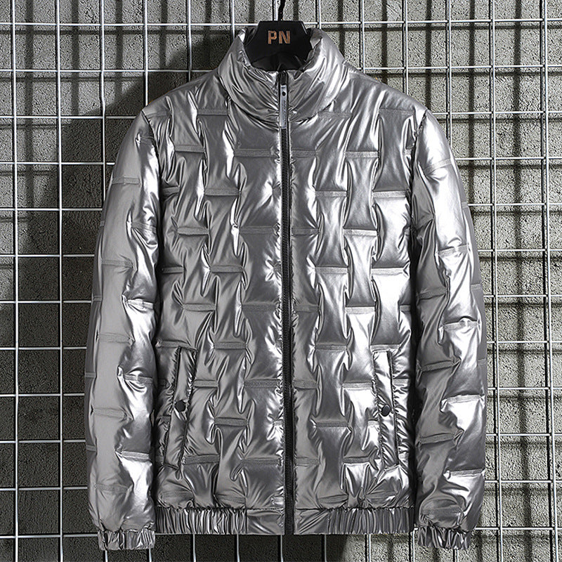 Herren Metallic-gesteppte Thermoisolierte Steppjacke mit hohem Stehkragen Echoarchiv