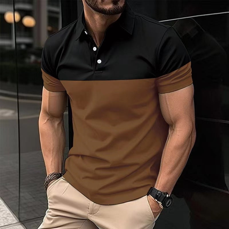 Herren Polo-Shirt mit moderner Farbblockgestaltung Echoarchiv