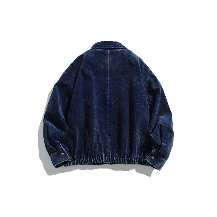 Herren Cord-Blousonjacke im Oversize-Schnitt mit Reißverschluss und elastischem Saum Echo Archiv