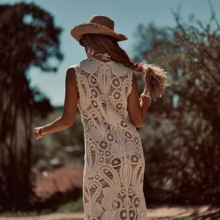 Damen Häkel-Überwurfkleid mit seitlichem Schlitz Echo Archiv