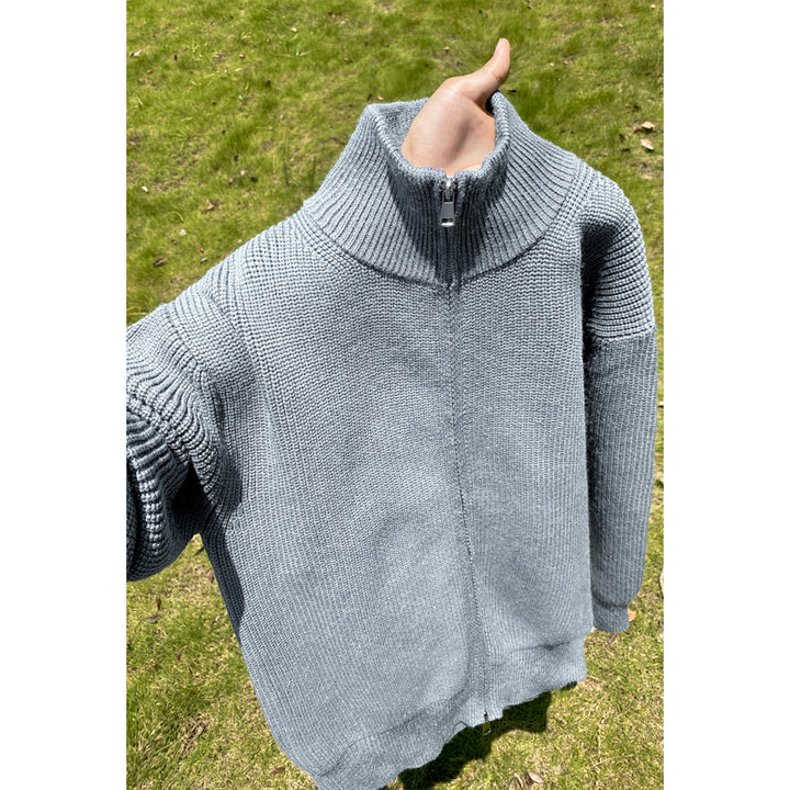 Damen Hochwertiger Strickpullover mit Stehkragen – Mavelle
