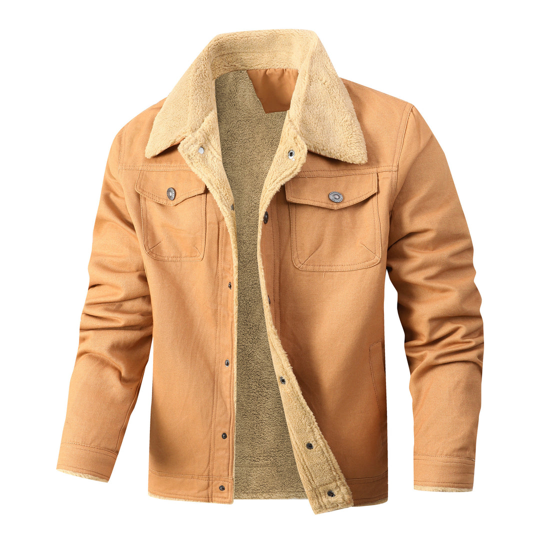 Herren Sherpa-gefütterte Canvas-Jacke mit Hemdkragen Echoarchiv
