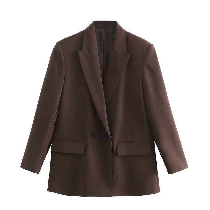 Damen nan taillierter Doppelreihiger Blazer mit schmalem Revers, aufgesetzten Pattentaschen und klarer Silhouette Echo Archiv
