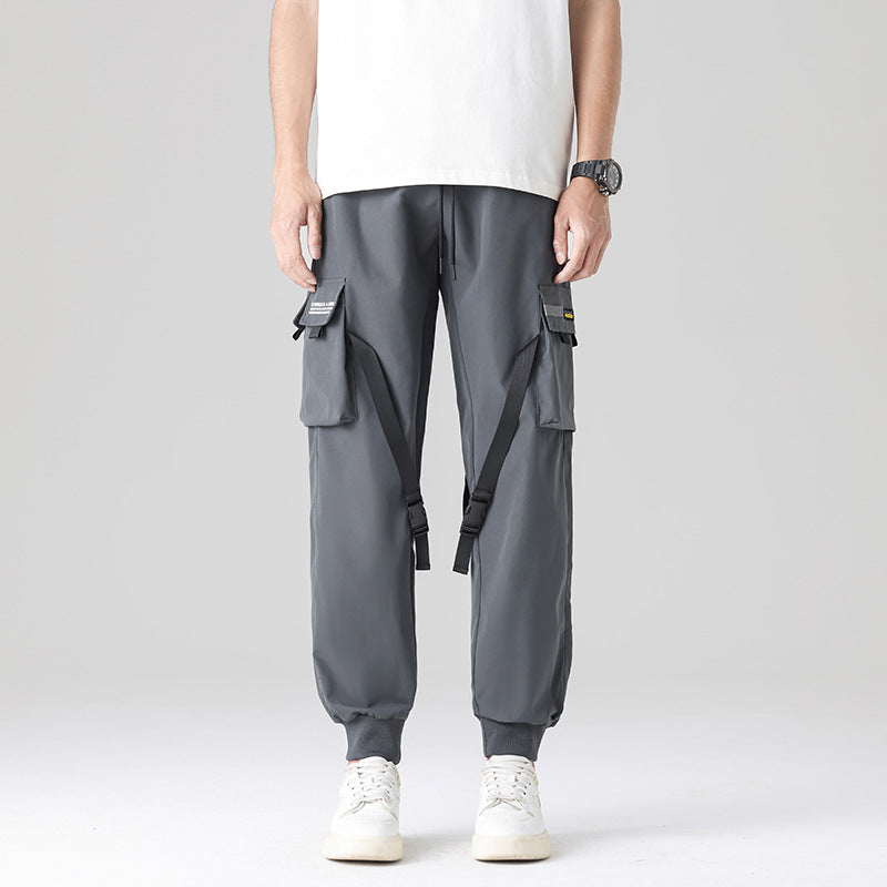 Herren Tech‑Utility Cargohose mit multifunktionalen Beintaschen, verstellbaren Gurtbändern & elastischen Bündchen Echo Archiv