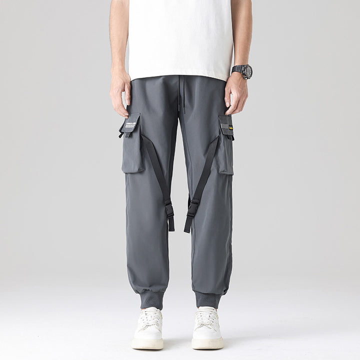 Herren Tech‑Utility Cargohose mit multifunktionalen Beintaschen, verstellbaren Gurtbändern & elastischen Bündchen Echo Archiv