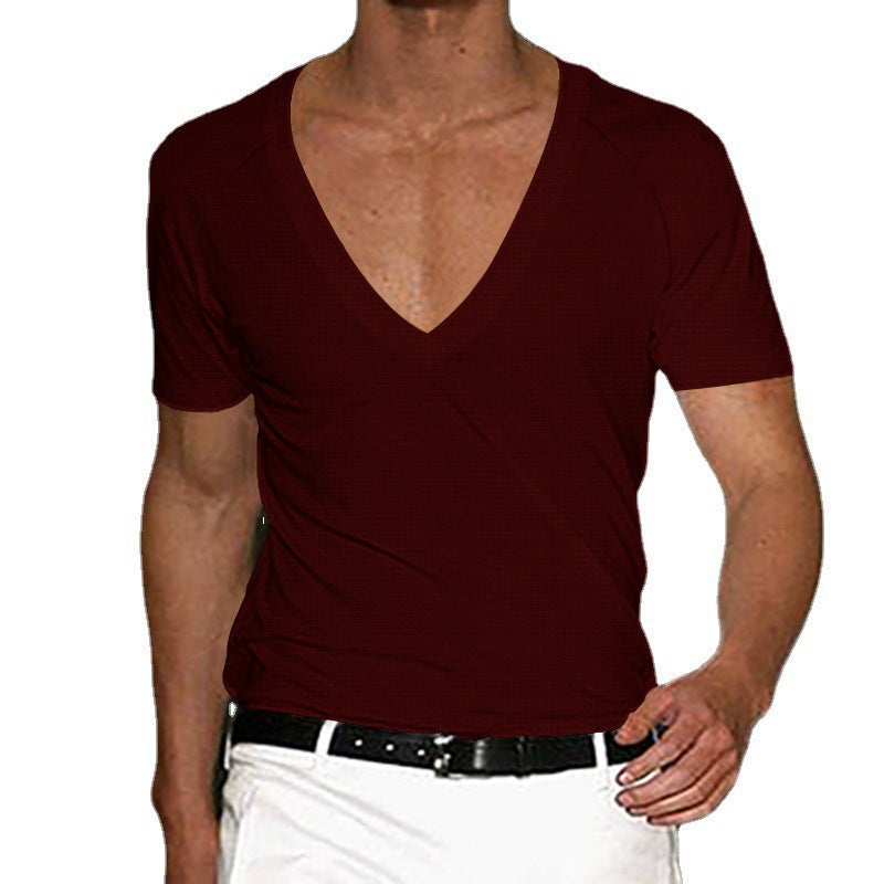 Herren modernes V-Ausschnitt T-Shirt mit atmungsaktiven Eigenschaften Echoarchiv