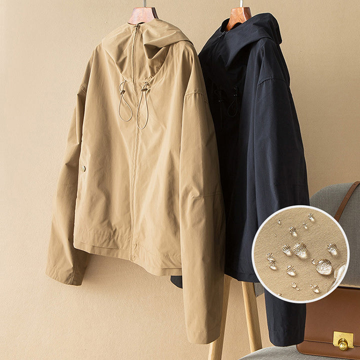 Damen Leichte Kapuzenjacke mit Boxy‑Silhouette und Kordelzug Echo Archiv