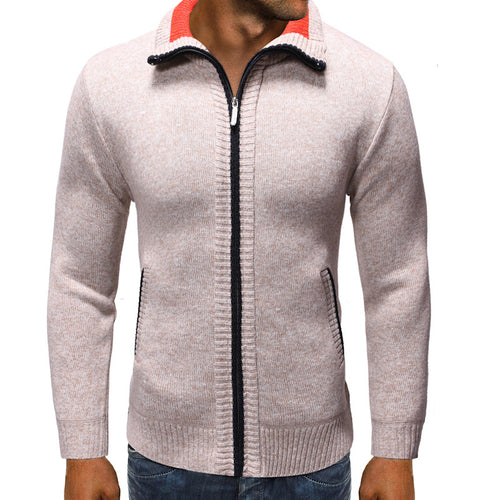 Herren Strickjacke mit hohem Kragen und seitlichen Reißverschlusstaschen Echoarchiv