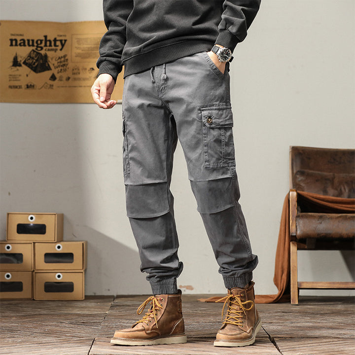 Herren Funktionale Cargo-Joggerhose im Urban-Workwear-Stil mit Kordelbund und Klapptaschen Echo Archiv