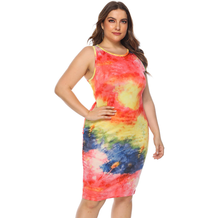 Damen figurbetontes Sommerkleid mit buntem Batik-Muster Echo Archiv