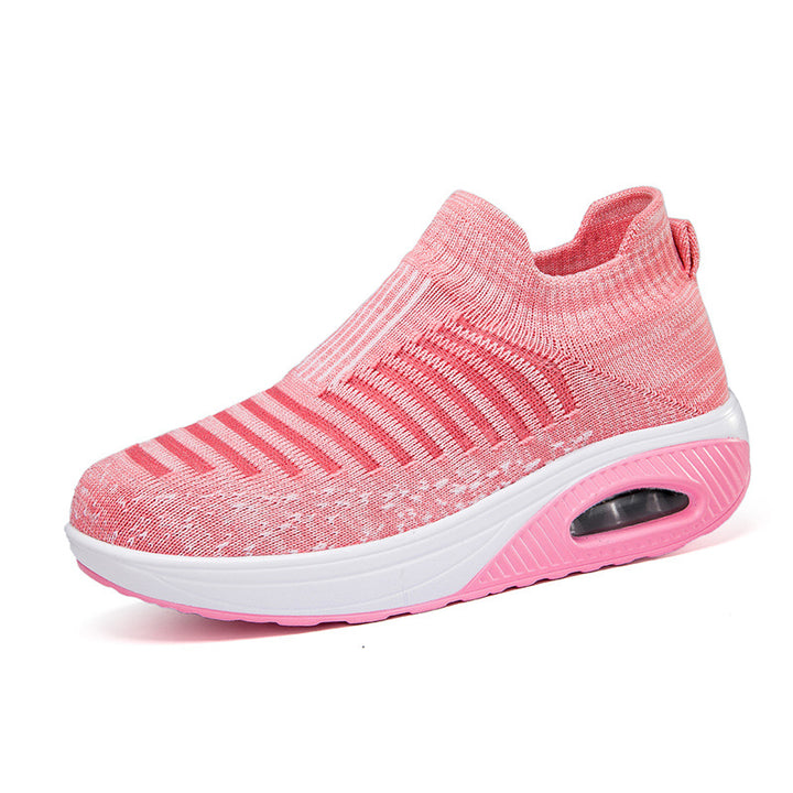 Damen nan gestrickter Schlupf-Walking-Sneaker mit anatomischer Pronationsstütze, Luftpolster-Zwischensohle und sockenähnlichem Schaft Echo Archiv