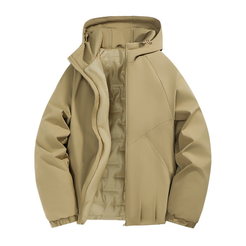 Herren Wattierte Übergangsjacke mit Kapuze, wind- und wasserabweisender Hülle & minimalistischer Stepp-Optik Echoarchiv