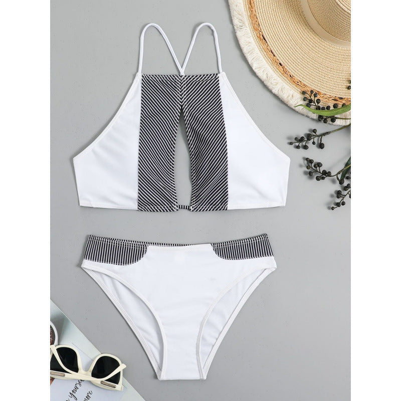 Damen Sport-Bikini mit modischem Streifen-Design und verstellbaren Trägern Echo Archiv
