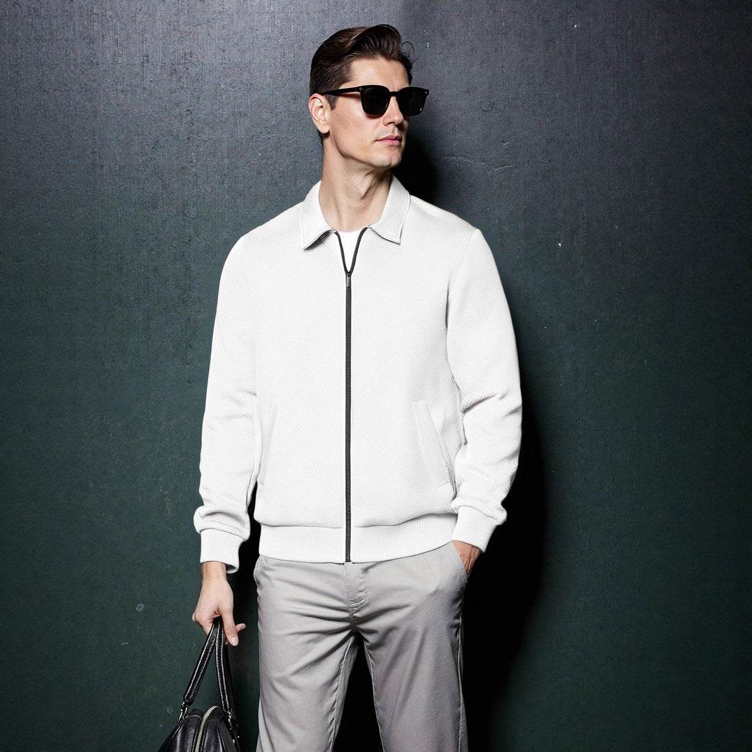 Herren sportliche Jacke mit strukturiertem Design und modernem Kragen Echoarchiv