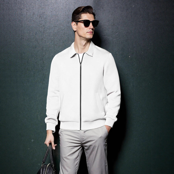 Herren sportliche Jacke mit strukturiertem Design und modernem Kragen Echoarchiv