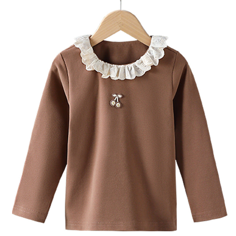 Mädchen Langarmshirt mit Rüschenkragen und charmantem Applikationsdetail Echo Archiv