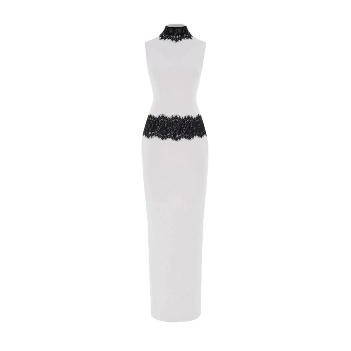 Damen Elegantes und figurbetontes Abendkleid mit Spitzenakzenten Echo Archiv