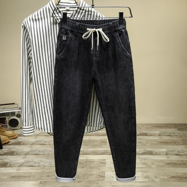 Herren Lässige Denim-Hose mit Kontrastbuchse Echoarchiv