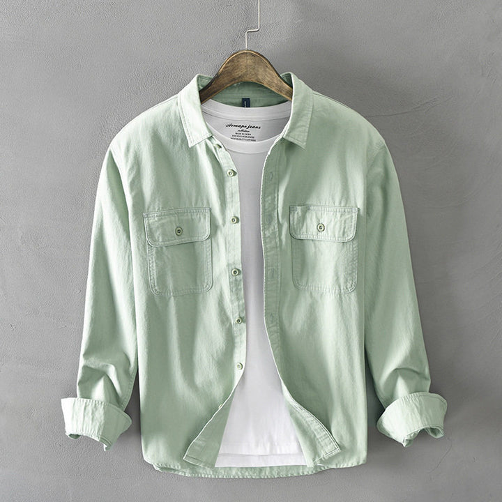 Herren Lässige Hemdjacke mit Brusttaschen Echo Archiv
