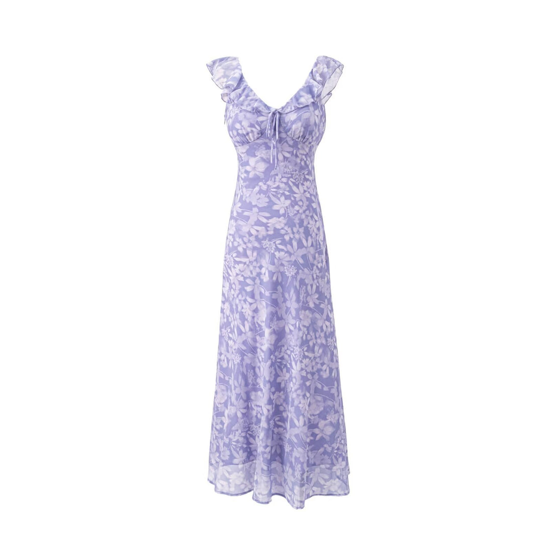 Damen Maxikleid mit romantischem Blumenmuster und raffinierten Rüschendetails Echo Archiv