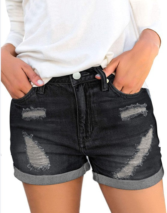 Damen Jeansshorts mit modischen Rissdetails und lässigem Schnitt Echo Archiv