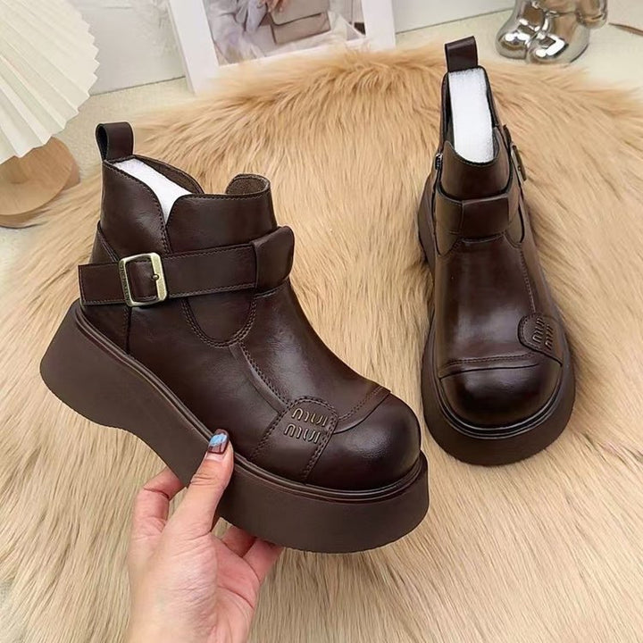 Damen Stilvolle Leder-Boots mit Kuschelfutter Echo Archiv