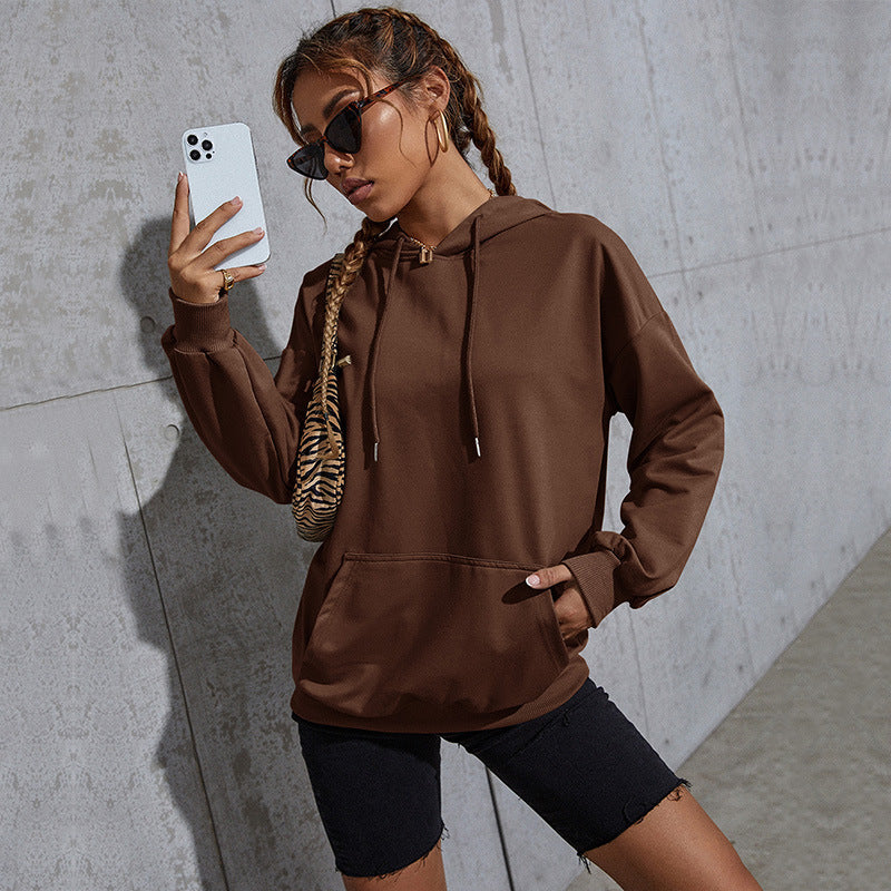Damen Oversize-Kapuzenpullover mit Kängurutasche und elastischem Saum Echoarchiv
