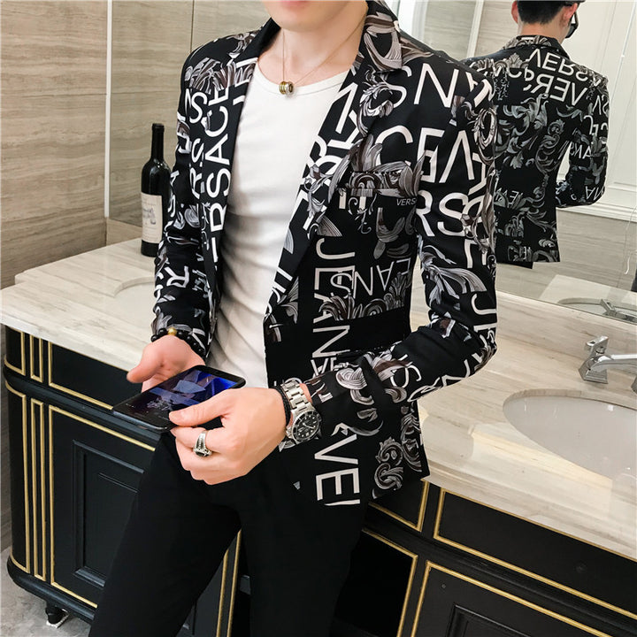 Herren Designer-Blazer mit auffälligem grafischem Muster Echoarchiv