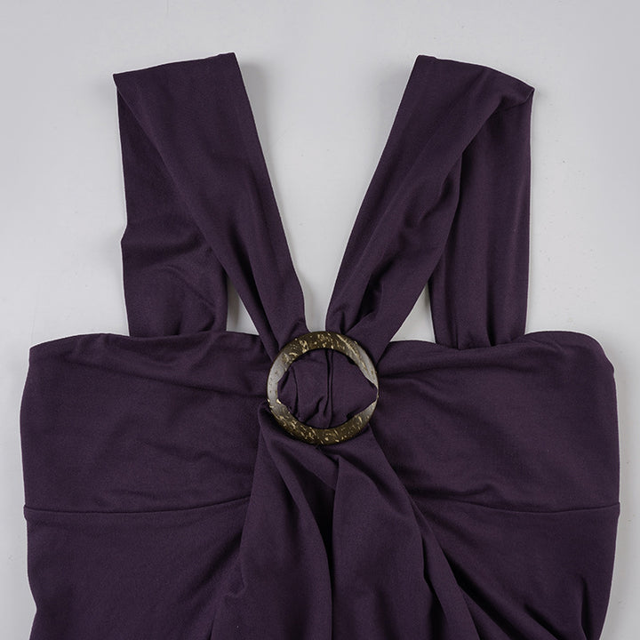 Damen ärmelloses Oberteil mit raffiniertem Drapierungsdesign und dekorativem Ring Echo Archiv